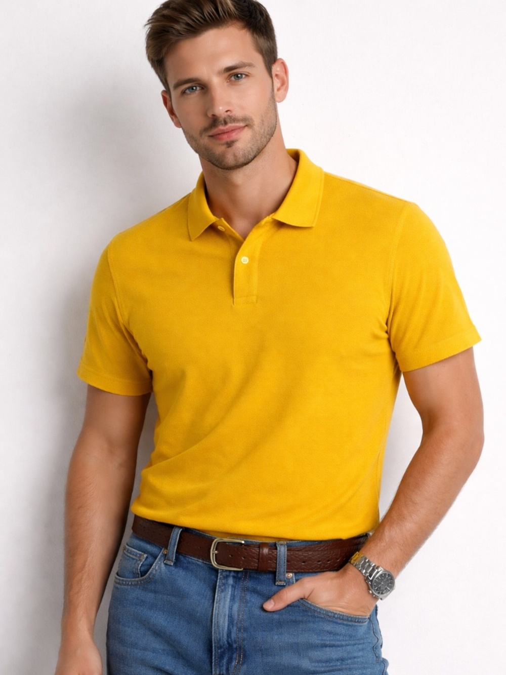 Rail Classic Yellow Polo Shirt for Men